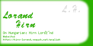 lorand hirn business card